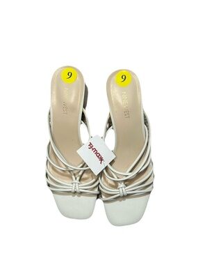Nine West White Strappy Knotted Slide Sandals NWT 9M